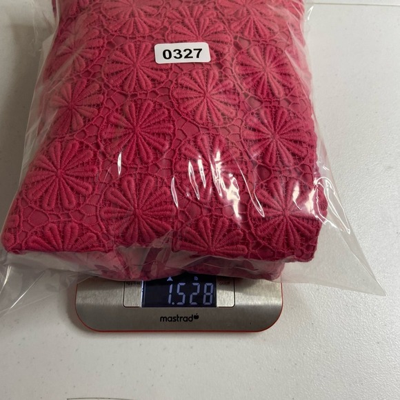 Talbots Size 10 Petite Larosa Pink Lace Crochet Sheath Dress 60's Style Chic - Picture 12 of 12